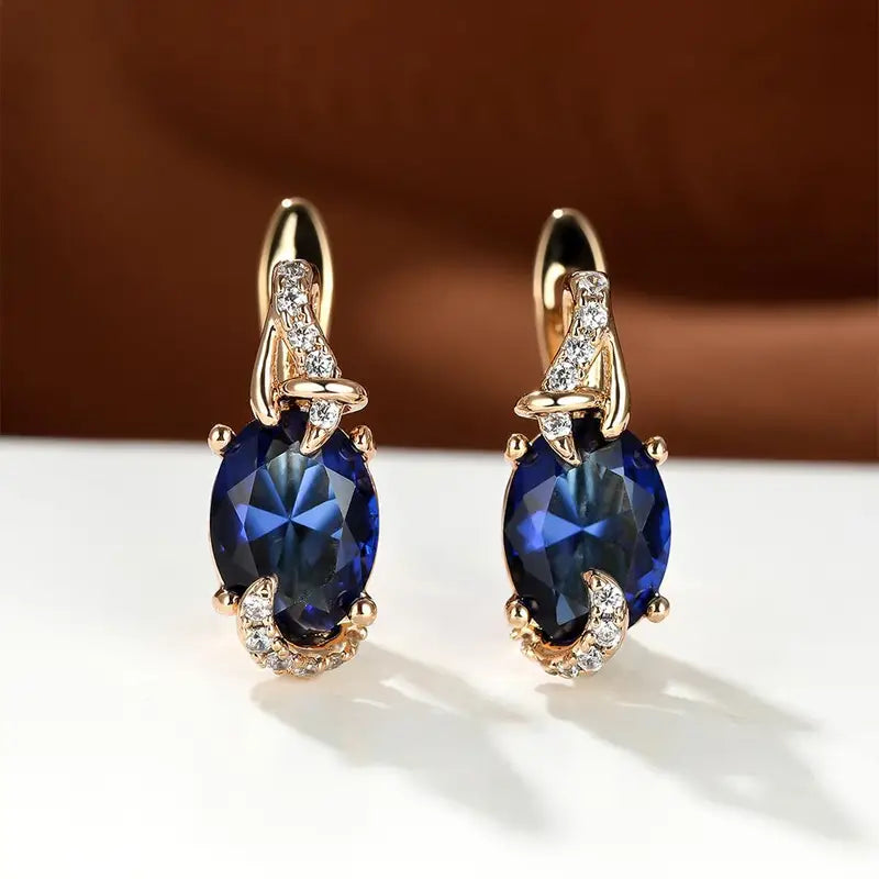 Royal midnight kabantys auskarai | Auksinis