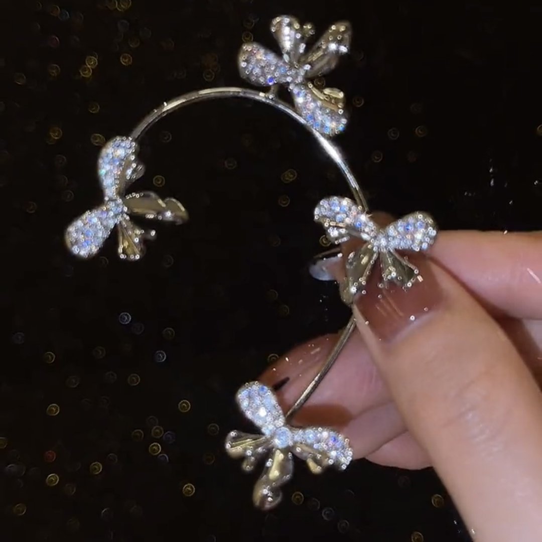 Cirkonis drugelis ear clips