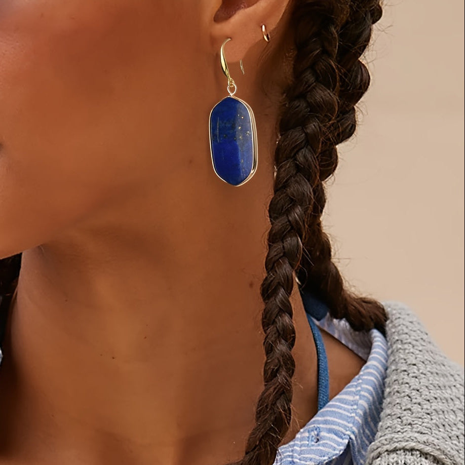 Vintage univerzálne náušnice z lapis lazuli
