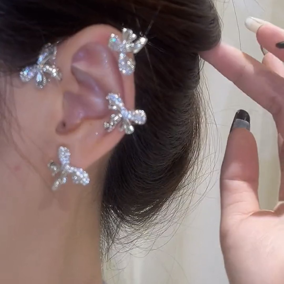 Cirkonis drugelis ear clips