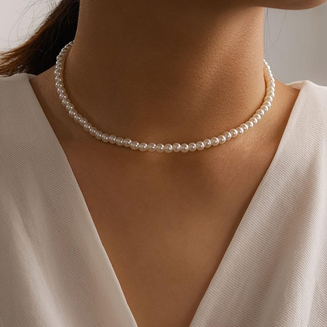 Boho elegantný perlový náhrdelník