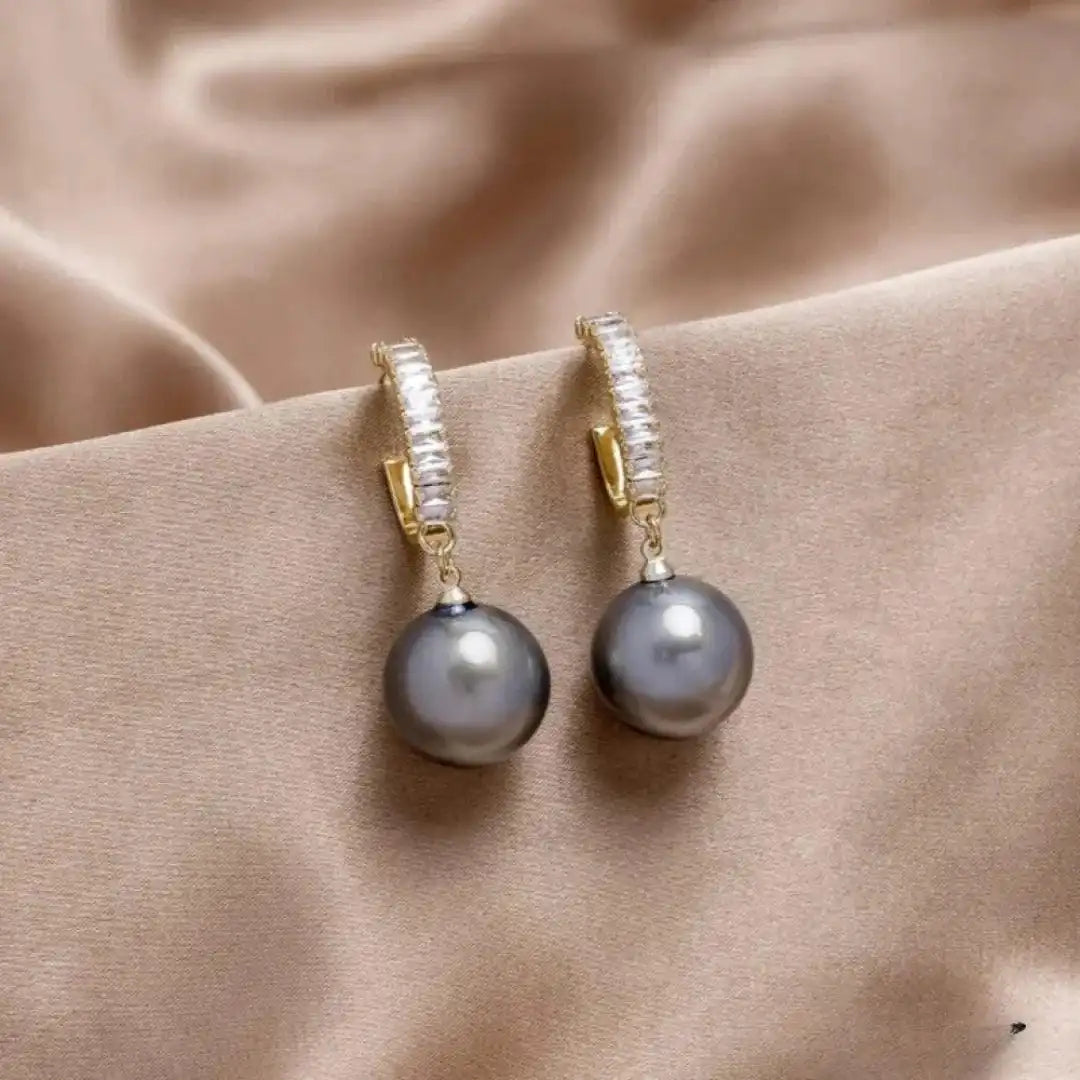 Elegantné perlové a zirkónové náušnice