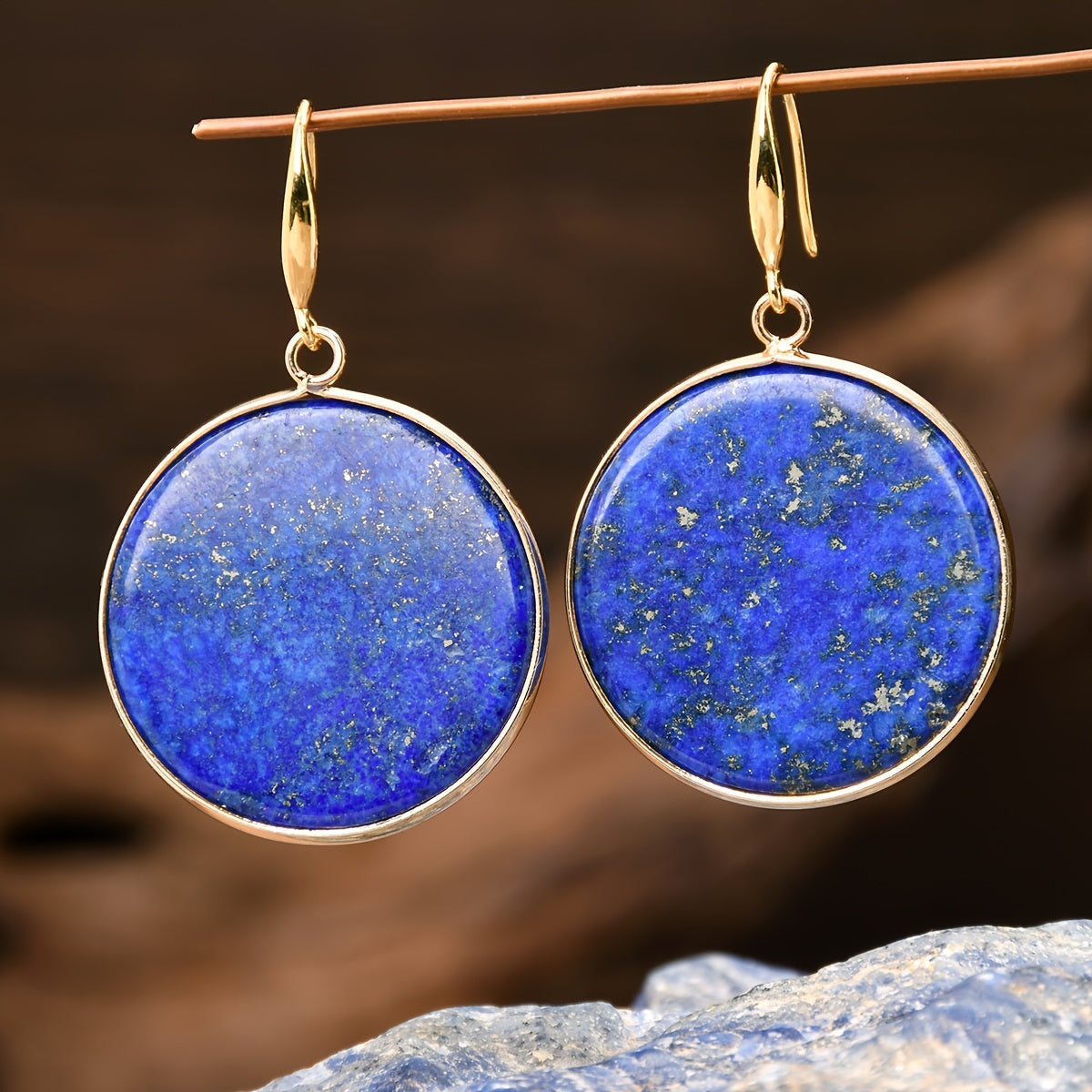 Vintage univerzálne náušnice z lapis lazuli