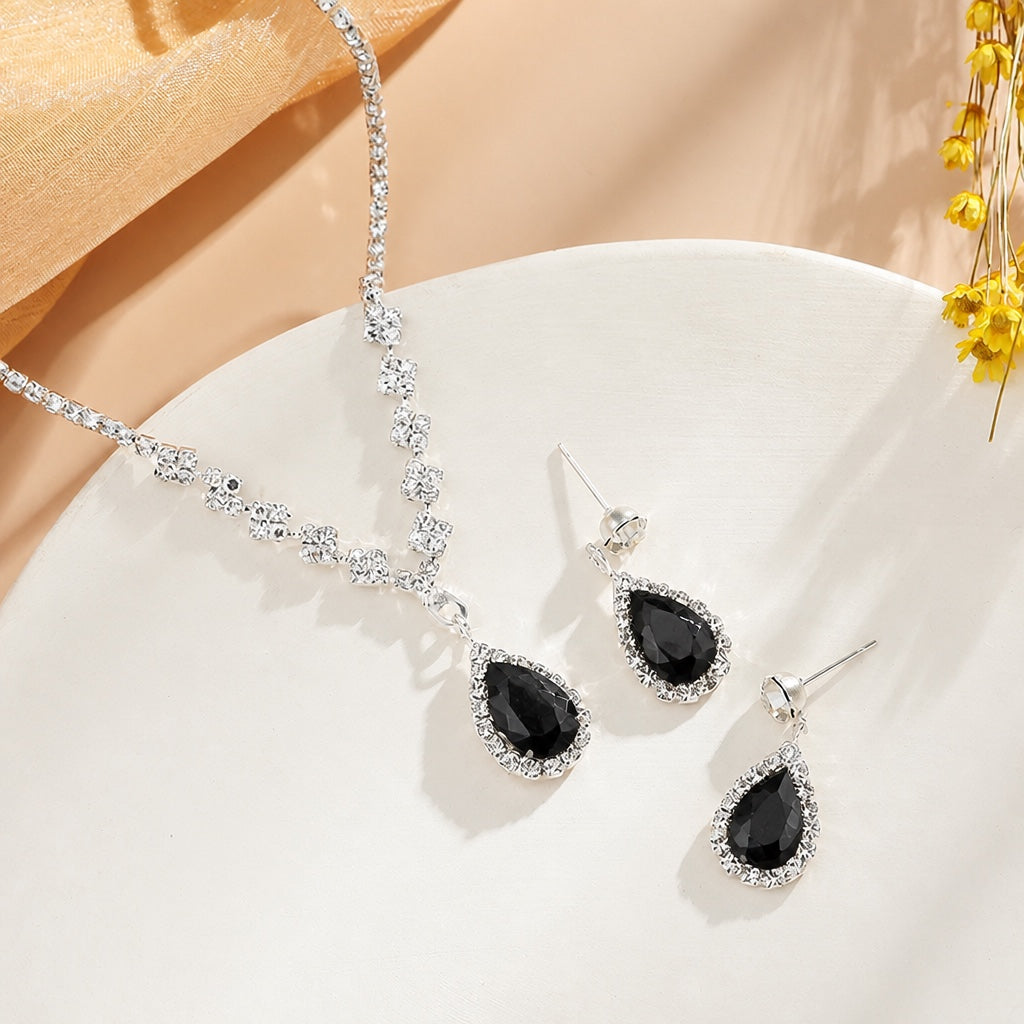 Luxusná trblietavá súprava náhrdelníka a náušníc