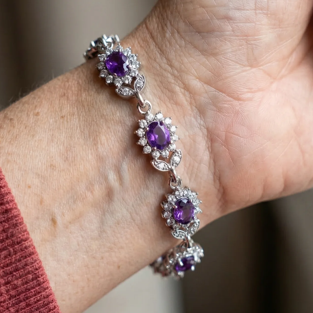 Baltojo aukso „Iridessa Violetthorn“ apyrankė