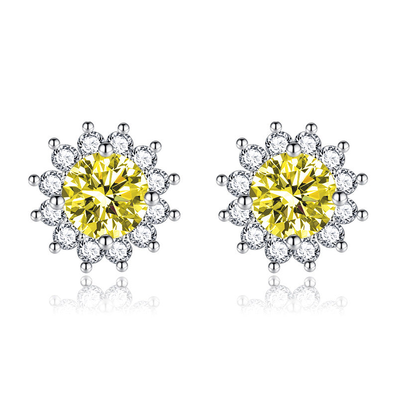 Sunlit muse auskarai yellow | Baltas auksinis
