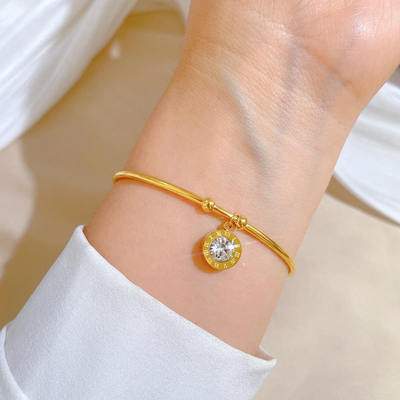 Chromia krištolas auksinis bangle