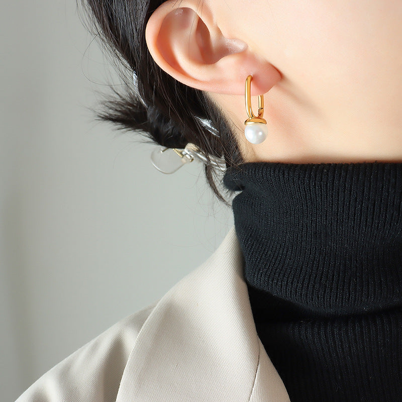 Veers geometric perlas auskarai