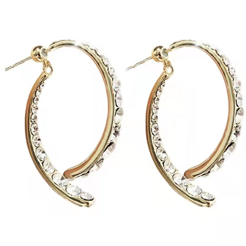 Twin crescent cirkonis auskarai