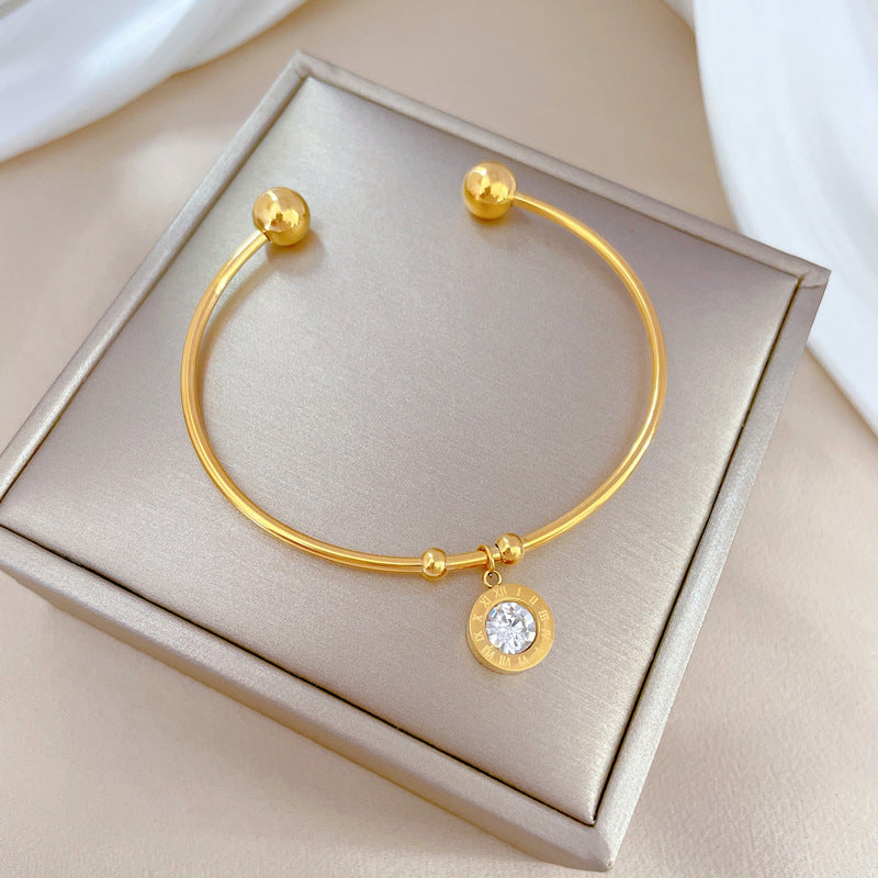 Chromia krištolas auksinis bangle
