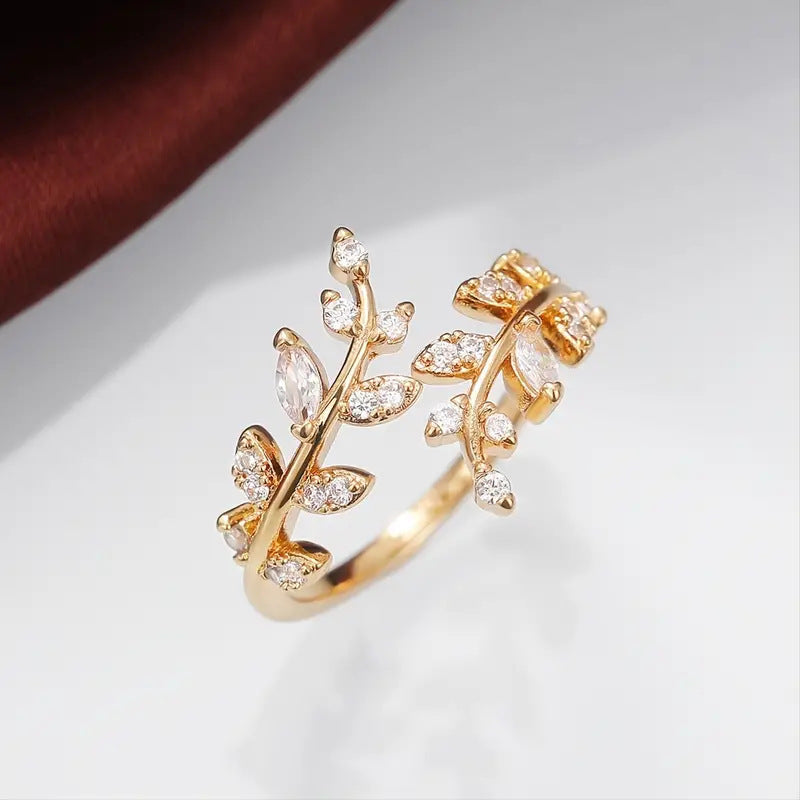 Elegantný zlatý prsteň s motívom viniča | Zlatý