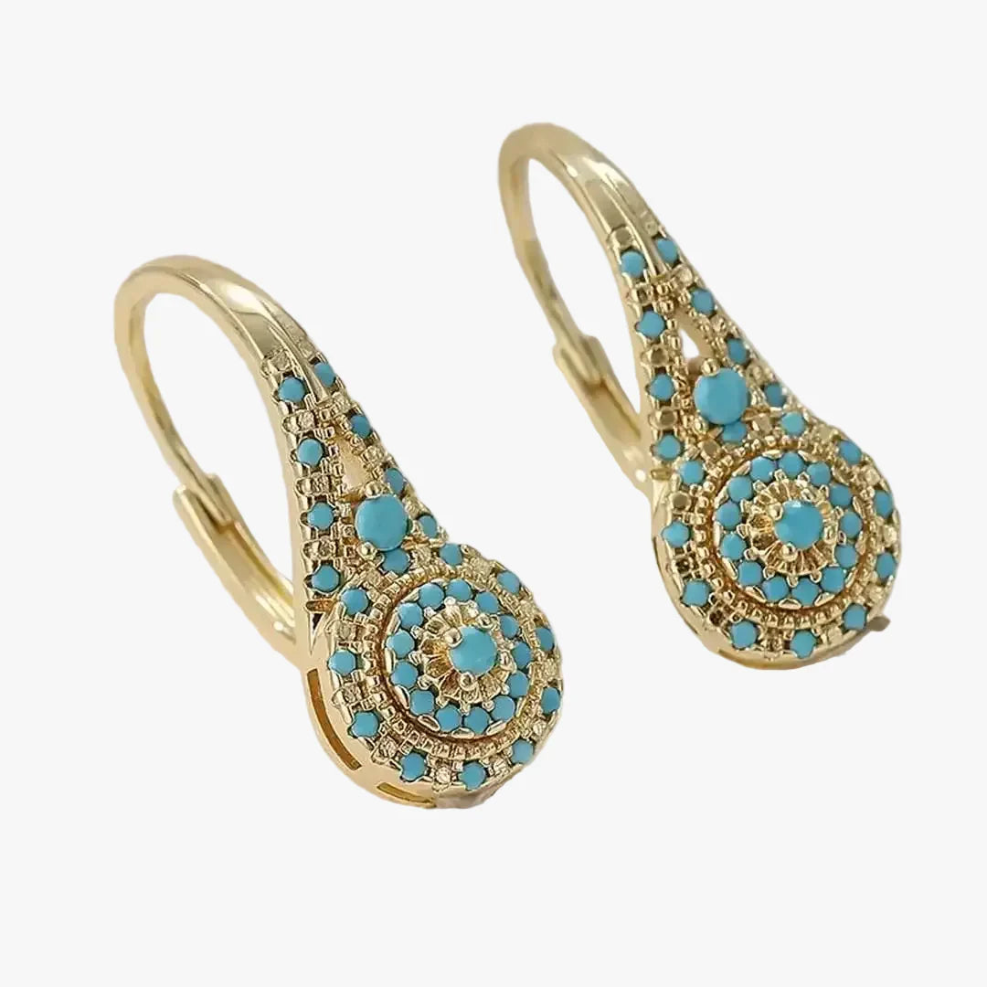 Elegantné Mandala Tyrkysové Náušnice