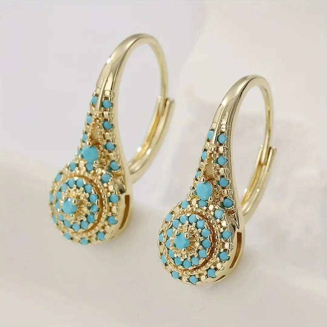 Elegantné Mandala Tyrkysové Náušnice