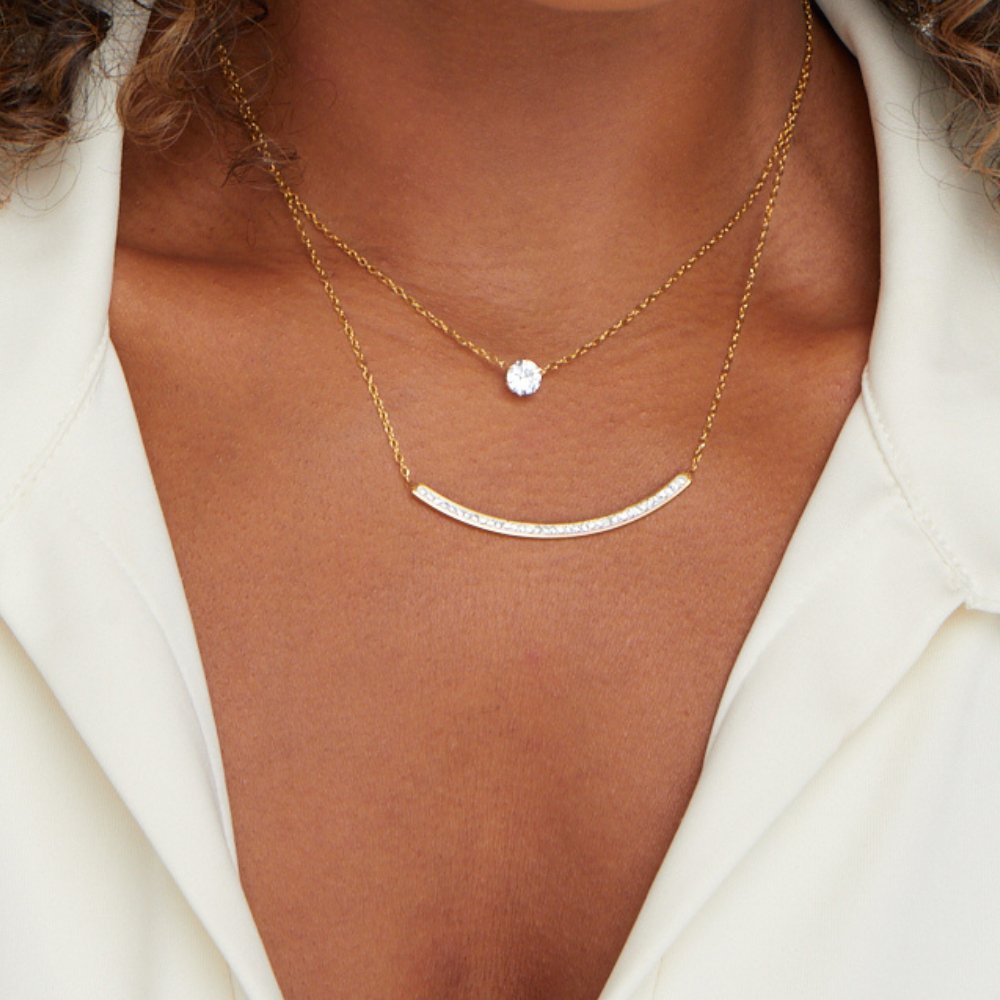 Subtili sluoksniuota krištolo grandinėlė „Karla“