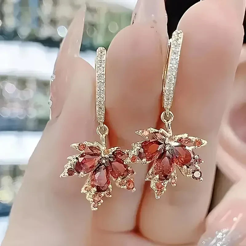 Náušnice Zircon leafshine | Zlatá